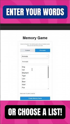 Interactive Classroom Game - Create a Matching Game in Seconds!