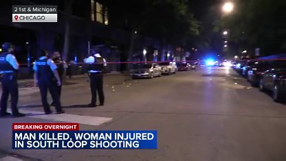 Man killed, woman injured in drive-by shooting in South Loop: Chicago police