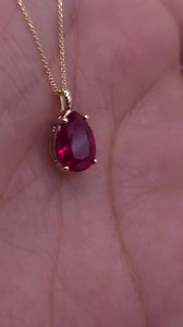 14kt Gold Ruby Teardrop Necklace, 1.5 Ct Ruby Pendant, July Birthstone Necklace, Ruby Gold Necklace - Etsy