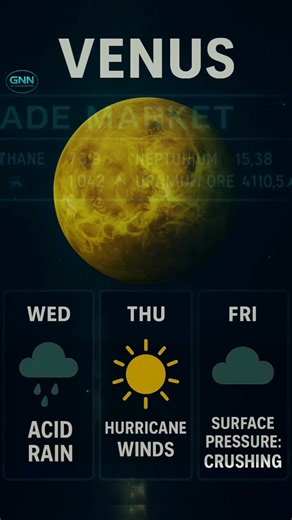 Venus | Crushing pressure, acid rain, hurricane force winds | Just an average day
