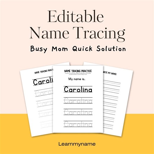 Editable Name Tracing Worksheet | 5-minute Preschool Activity | Type Any Name | Busy Mom Printable | Instant Download | Pre-k Writing Practi - Etsy Australia