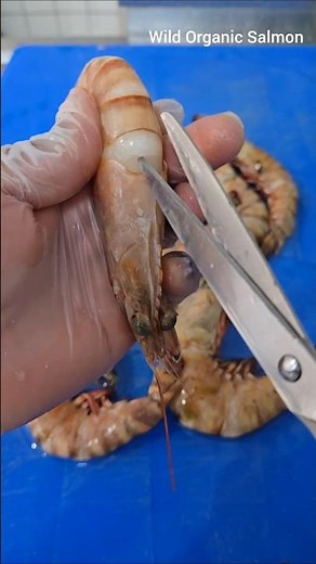 🦐✂️ How To Clean Jumbo Shrimp | Prawns Cleaning Tips #jumbo #shrimp #prawns #cleaningtips #shorts