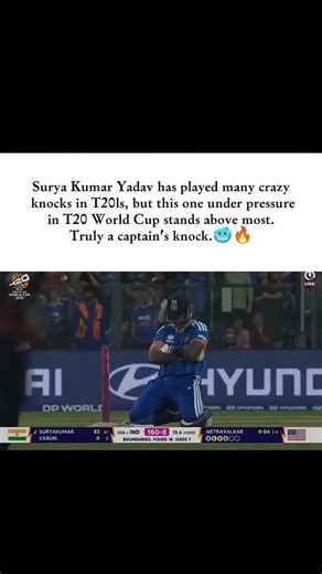 Aryan on Instagram: "Surya kumar Yadav at his best 🥶🥺 It is a heavy realization for every Indian fan today that the era of Virat Kohli being the inevitable savior in a World Cup crisis has officially transitioned into the hands of Suryakumar Yadav While the entire top order crumbled under the disciplined pressure of the USA attack at the Wankhede Stadium it was SKY who stood alone amidst the ruins to anchor the ship just as Kohli did so many times on the global stage. Watching him move from a 