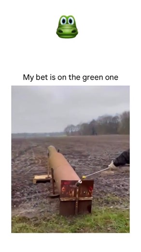 @cinemaa.4u on Instagram: "The post features a 14-second video of DIY combustion cannons made from colorful painted barrels—blue, green, and red—tested in a muddy field, launching projectiles amid fire and smoke bursts, with the caption betting on the green one’s superior performance. - It garnered over 2.2 million views and 3,000 likes within hours, sparking replies about homemade weaponry creativity, unemployment hobbies, and potato-shooting mechanics, aligning with the account’s focus on quir