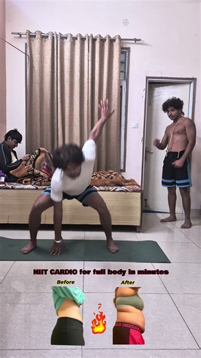 hiit cardio for minutes 💥🤯#jaishreeram #yoga #cardio #hiitcardio #homeworkout #sixpack #fit #fyp