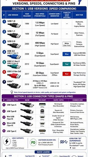 USB Types Explained in 60 Seconds! ⚡ USB 1.0 to USB4 #youtubeshorts
