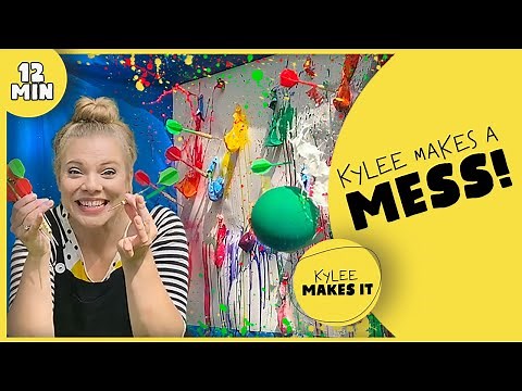 Kylee Makes a Mess | Pop Paint Balloons, Pour Painting, & Paint with Bubbles! Process Art Kids Video