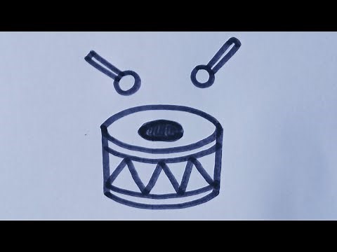 How to draw a Drum 🥁 || Drum drawing easy step by step || Drum drawing tutorial.