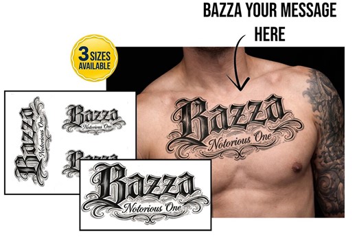 Custom Name Fake Tattoo Design – Gothic Script Temporary Tattoos – Personalised Chicano Style Text Tattoo – Realistic No Shine Finish - Etsy