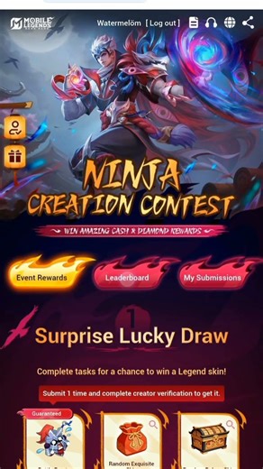 #MLBBCreator #MLBBNinja https://sg-play.mobilelegends.com/events/spdluodiye/?code=27362C3HJGE4WXQV