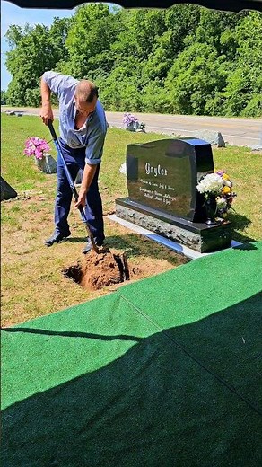 Graveside Cremation Burial, full video on my page. #cemetery #funeral #cremation #Urn #vaultmen