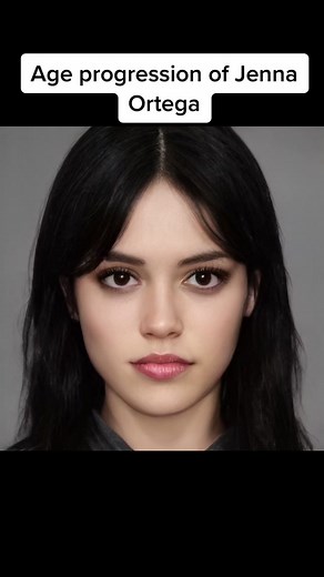 Age Progression of Jenna Ortega in Artbreeder Style