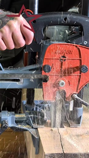 chain mortiser in motion — clean plunge no guesswork. this is how we cut fast accurate mortises in our ready to build classes at star hill timberworks. layout first. controlled feed. repeatable results. if you want to build your own timber frame and learn the full process step by step, join us. sign up for class: https://www.starhilltimberworks.com/classes/ #timberframing #chainmortiser #mortiseandtenon #woodworking #buildrememberrepeat | Star Hill Timberworks
