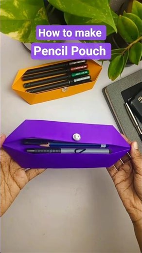 DIY Paper Pencil Pouch | Easy Origami Craft for Kids & Students | #shorts