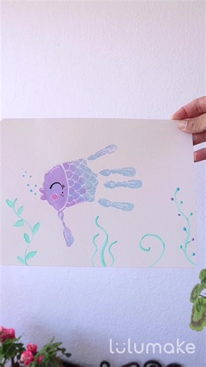 Easy FISH craft idea | SUMMER craft idea | handprint art 🐟👋🏻