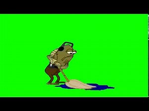 SpongeBob Green Screen: Fred Mopping
