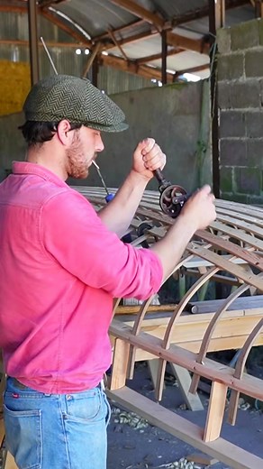 Adding The Canvas #ireland #currach #canvas #traditional #woodwork #BOOMchallenge #fypシ #reelsfypシ #explorepage | One Day