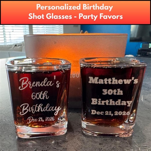 Personalized Shot Glasses, Custom Engraved Shot Glass, Birthday Party Favors, Milestone Birthday Gift, Wedding Favors, Bulk Shot Glasses - Etsy