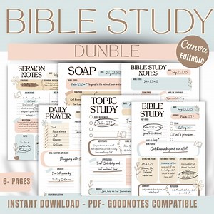 Digital Bible Study Journal Light Blue – Editable Canva Templates and Goodnotes PDF | SOAP, Prayer, Chapter Notes & Word Study - Etsy