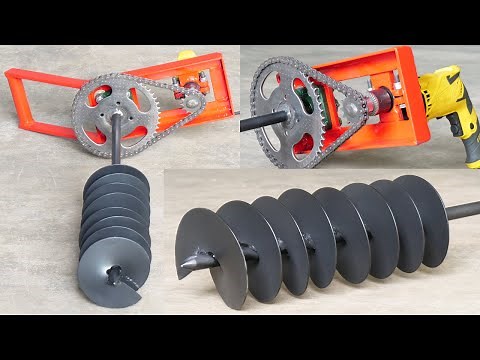 How To Make Earth Auger Machine Using Drill Machine | DIY Earth Auger | Homemade Earth Auger | DIY