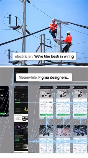 Brandon Groce | UI UX Web Design Inspiration on Instagram: "Wiring isn't for everyone 😂😂⁠ -⁠ By @uxbrainy⁠ -⁠ #uxmeme #uxhumor #uimeme #uiuxmeme #figmaxadobe #adobefigma #ux #ui #designers #digitaldesign #uitrends #uxmemes #memes #mememarketing #uidesigner #uxdesign #uidesign #comedy #funny #meme #humor #memesdaily #funnymeme #designmemes #Designhumor #figma #adobe #adobexd #productdesigner #uxdesigner"