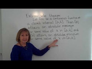 The Extreme Value Theorem, an application of derivatives