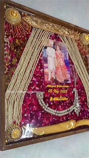 Handcrafted Wooden Varmala Preservation Frame | Floral & Shagun Keepsake