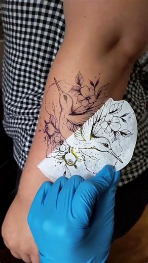 A Hummingbird Tattoo in Progress ✨
