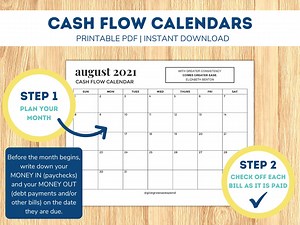 Cash Flow Calendars 2021 | Printable Monthly Bill Tracker | Bill Payments Calendar | Budget Calendar | Monthly Bills Planner - Etsy UK