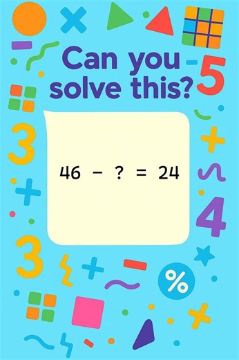 Fun Subtraction Puzzle for Kids! 46 - ? = 24