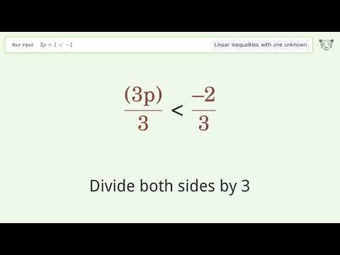 Solving Linear Inequalities: 3p+1 is Smaller Than -1