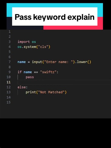 Why we use pass keyword in python? #coding #codeswiftz #python #tutorial #ai