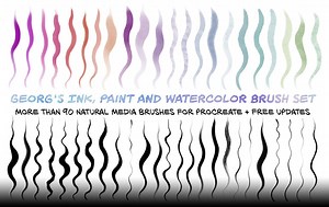 Procreate PAINT BUNDLE:  150  Watercolor, Oil Paint, Ink & Natural Media Brushes