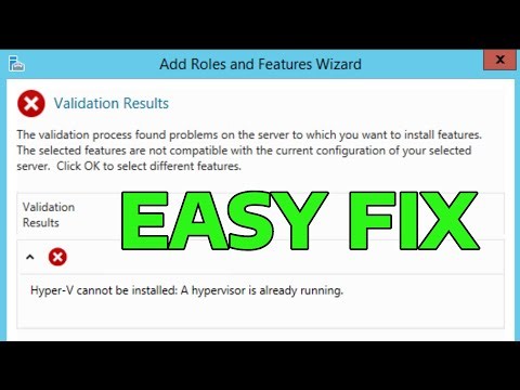 How To Fix Microsoft Hyper-V Error "Hyper-V Cannot Be Installed: A Hypervisor is Already Running"