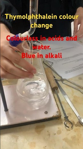 Thymolphthalein indicator colour change