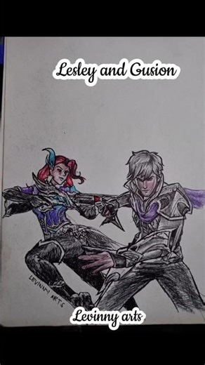 Lesley and gusion stickman speed drawing #drawing #mlbb #animedrawing