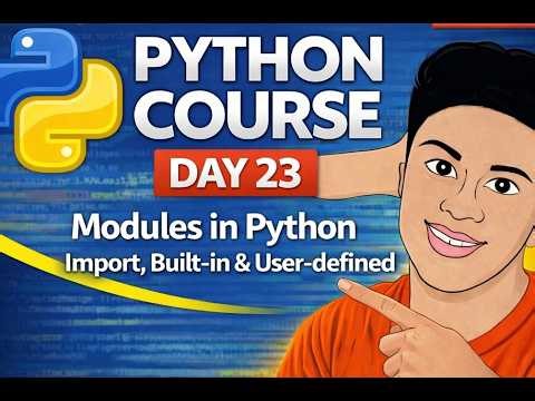 Day 23 – Modules in Python | Import, Built-in & User-defined Modules Explained in Telugu