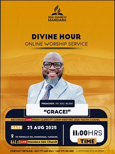 3.8K views · 99 reactions | Mandara SDA Church || Sabbath Worship Service || Divine Service || 23 August 2025 || Time 11:00am || Ps SDU Blose || Grace || Recorded Live from Glen City camp Meeting 2025 || Youth Chapel. | Mandara Seventh-Day Adventist Church | Facebook