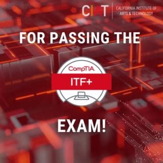 A BIG congrats to Damion, Gavin, and Kafele for passing the CompTIA ITF certification exam! 🎉 We are extremely proud of you all and can't wait to see where you go from here! 😄🙌 Click the link to learn more about the certifications you can earn at CIAT! ➡️ https://www.ciat.edu/certifications/ #SuccessSaturday #CIAT #CIATedu #CIATStudents #CIATSuccess #CompTIA #CompTIAcertification | California Institute of Applied Technology