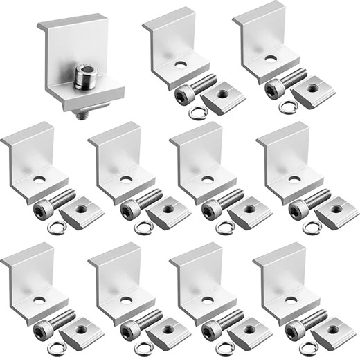 GETLITOOL Solarmodul Halterung Kit, 10x Solarpanel Z Halterung Endklemme für Modulhöhe 40 mm, Solar Panel Randklemme Halterungen Für Photovoltaik Montageschiene, Dächer Wohnmobile Boote Wände