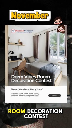 PUSH DORMITORY on Instagram: "The Dorm Room Decoration Contest for November is officially OPEN! 🎉🏠 Show us your creativity, decorate your room, and join the competition! 💡 Winner gets 4,500 Robux 👀🔥 Don’t miss the chance! #presidentuniversity #freerobux #dormitorypresident studentdormitorypu"