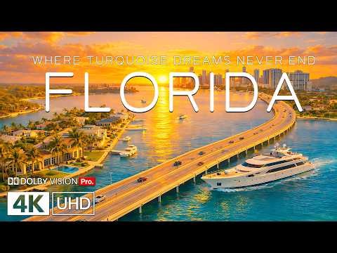 Summer in Florida 4K | Scenic Coastline, Luxury Yachts & Blue Ocean Views | Tropical Deep House Mix