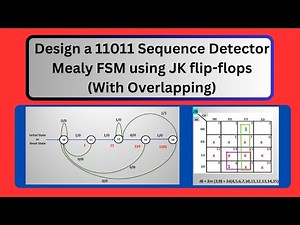 MEALY FSM SEQUENCE DETECOR 11011 USING JK FLIP FLOP'S | OVERLAPPING | FINITE STATE MACHINE #mealyfsm