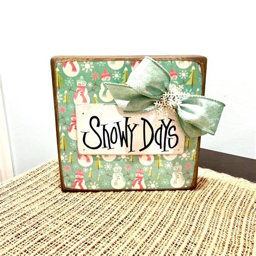 Snowy Days. Thick and Chunky Winter Wood Sign. Winter Home Signs. Snowman Decor. Snowman Sign. Let It Snow. Let’s Watch It Snow. Snow Day. - Etsy