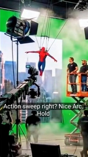 Behind the scenes of movie magic! 🕷️✨Not everything you see on screen is real… but the effort is! 🎥🔥