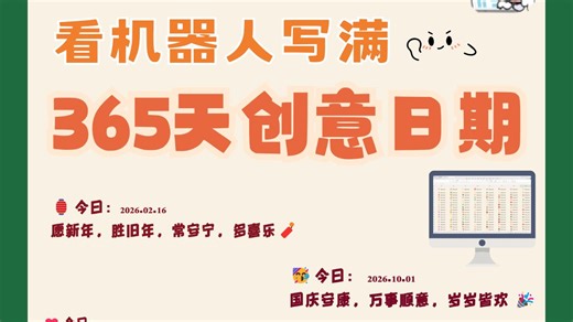 看机器人写满365天创意日期