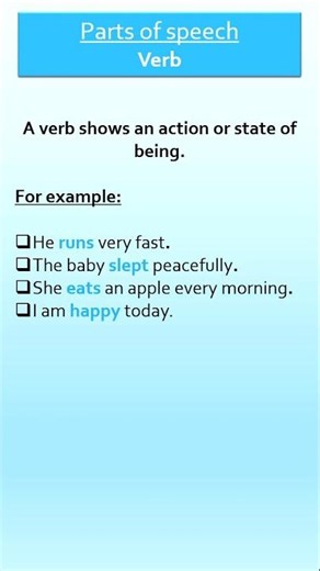 Verbs in English Grammar | Definition , Types & Examples | Parts of Speech Part 3