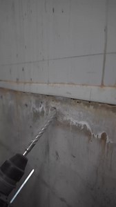 Preparation of Injection holes for permanent waterproofing. #waterproofing #injectionwaterproofing #basementleaks #fyp #basementleakrepair | DS Projects Pty Ltd | Facebook