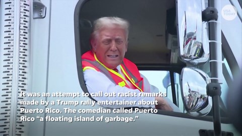 Trump responds to Biden's ‘garbage’ gaffe with MAGA trash truck