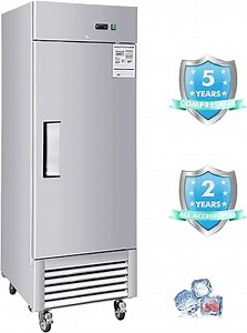 Amazon.com: Commercial Freezer, 27" Stainless Steel Upright Freezer,-8℉ ~ -2℉ Reach-in Freezers with Single Solid Door,3 Adjustable Shelves, LED Lighting, for Restaurant, Bar, Shop, Residential, 18.6 Cu.ft : Industrial & Scientific